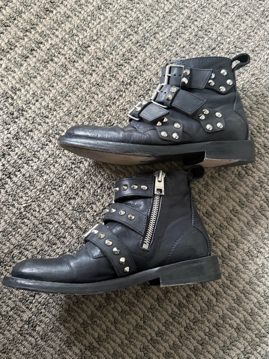 Zadig & Voltaire Shoes - Zadig and Voltaire Studded Black Leather Buckle & Zip Ankle Boots size 38 / 7.5